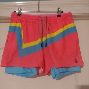 Chubbies Neon Rainbow Colors Athletic Training Lined Activewear M